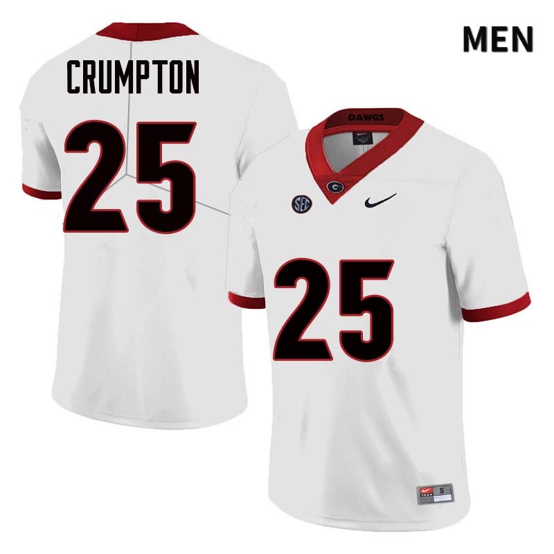 Georgia Bulldogs Men's Ahkil Crumpton #25 White Stitched College UGA Football Jersey 23TM016BU